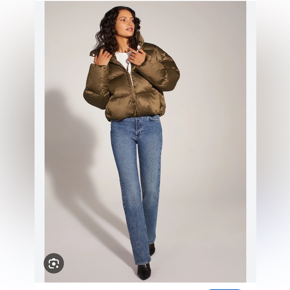 NWT Favorite Daughter Bronze Cropped Puffer Jacket Size S